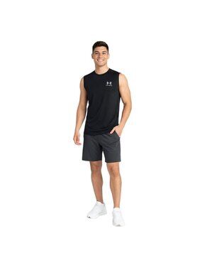 2/$30 New Under Armour Mens M HeatGear Compression Sleeveless Shirt Black